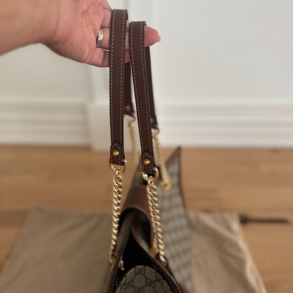 Gucci Brown GG Supreme Monogram Medium Padlock Tote - Picture 12 of 12
